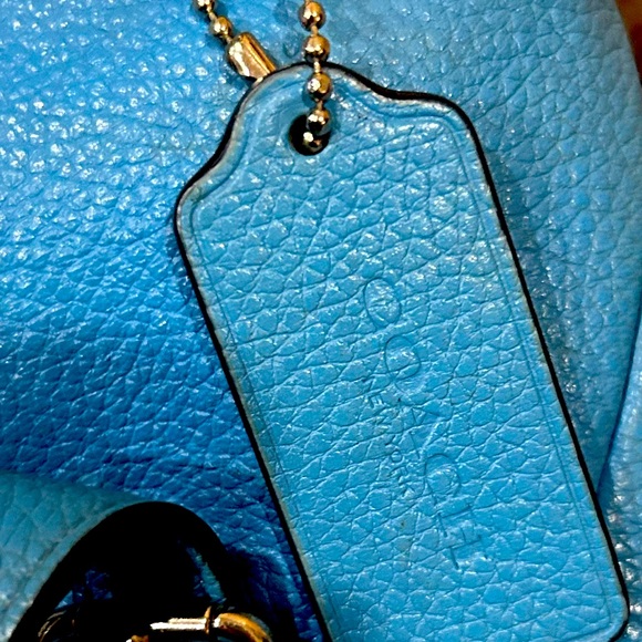 COACH Azure Blue Leather Mini Turnlock Rucksack Backpack #37581 - Picture 4 of 7